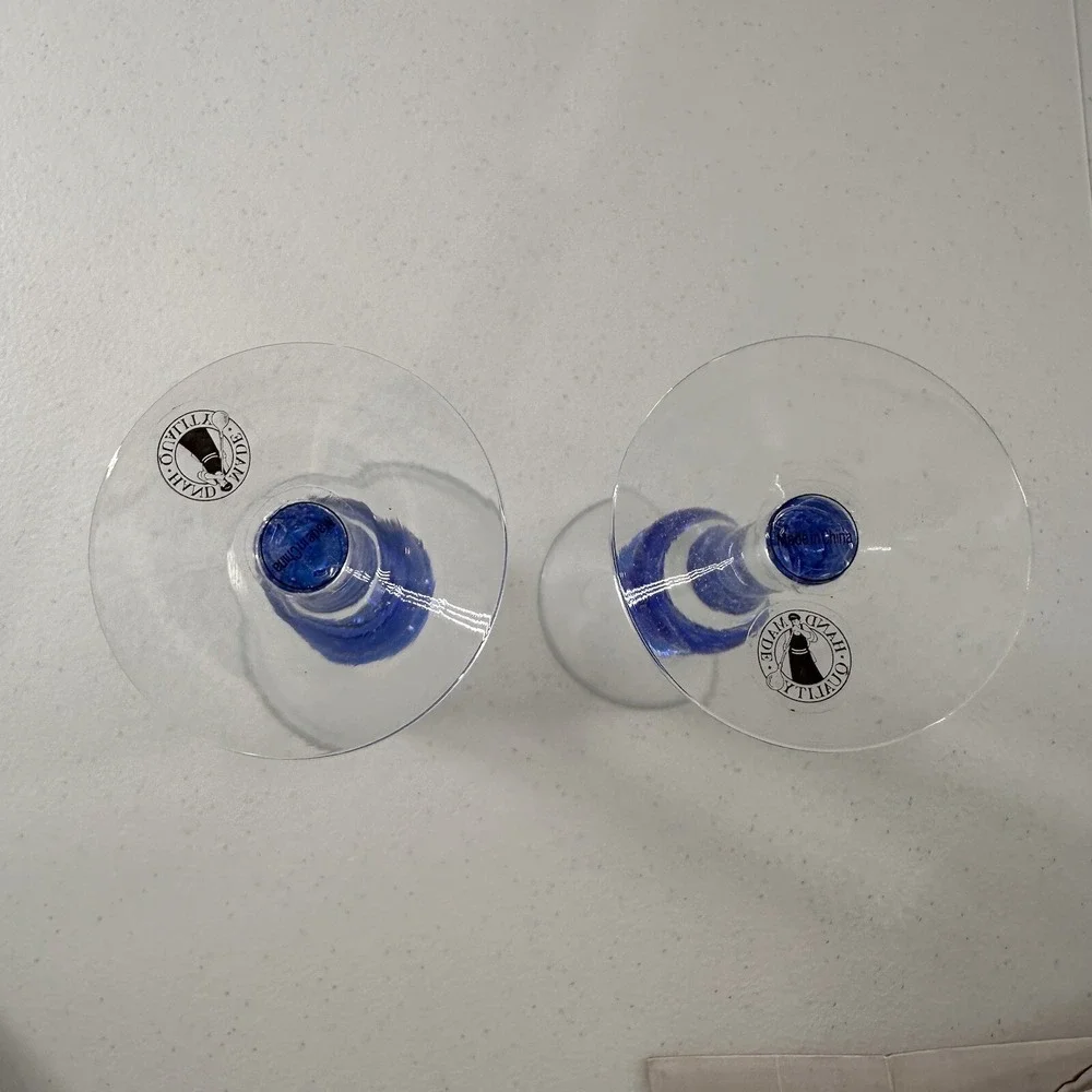 IKEA Shot Glass Hand Blown Cobalt Blue Handmade 2‎ Pack Vtg Retro Rare Sweden